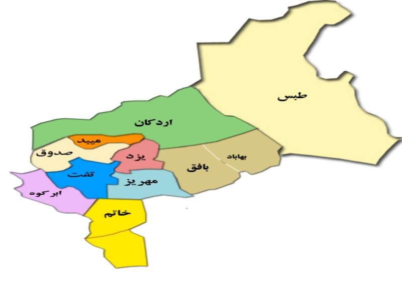 نقشه استان یزد
