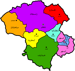 نقشه استان زنجان