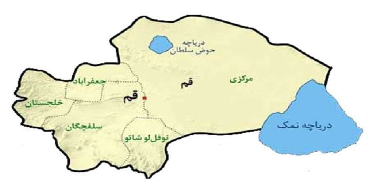نقشه استان قم