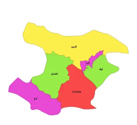 نقشه استان قزوین