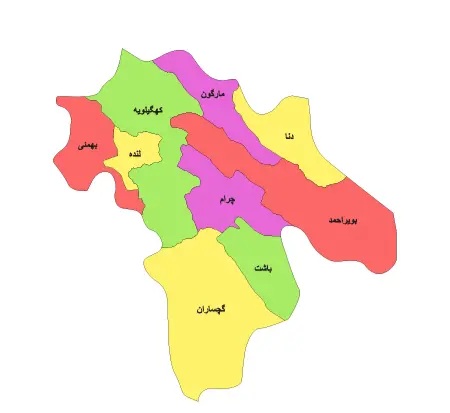 نقشه استان کهکیلویه و بویر احمد