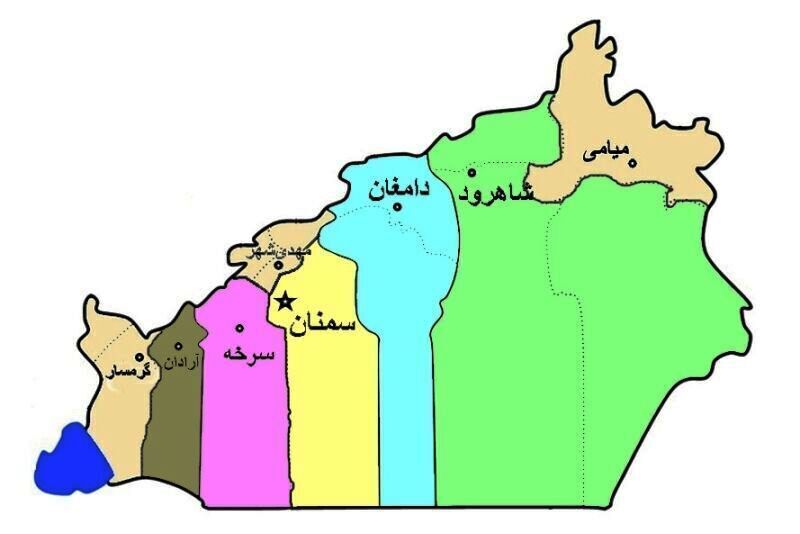 نقشه استان سمنان