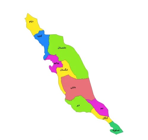 نقشه استان بوشهر