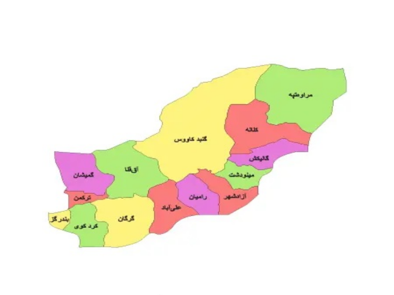 نقشه استان گلستان