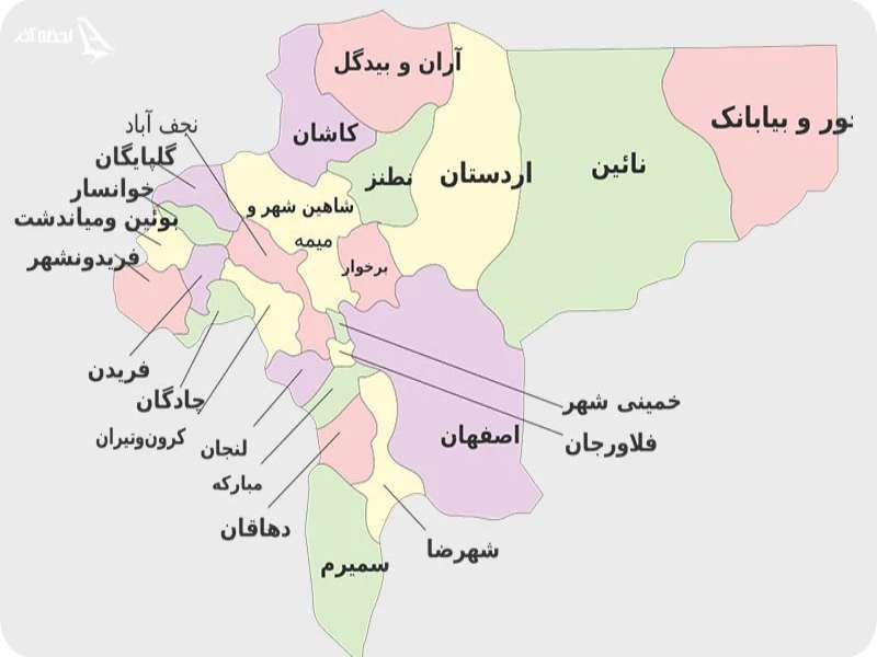 نقشه استان اصفهان